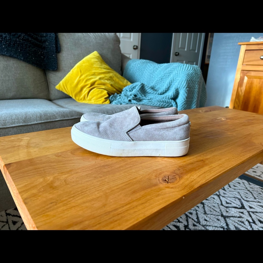GUC - size 6 Steve Madden Grey Slip Ons